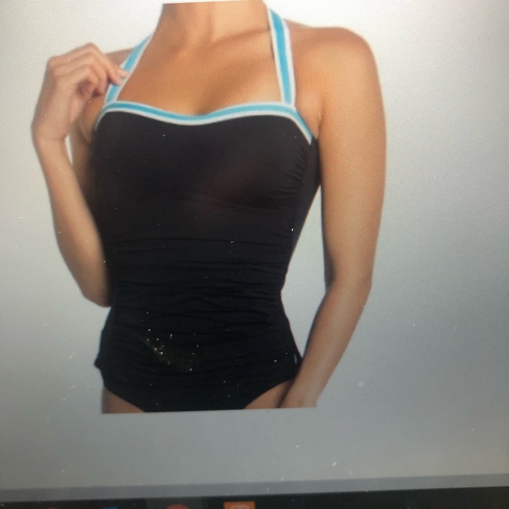 Nautica Black Halter Tankini. Top Lg Bikini Bottom XL. Never Worn